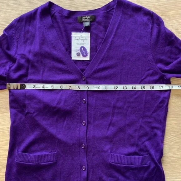 Lord & Taylor Extra Fine Merino Wool Cardigan - NWT - Picture 5 of 9